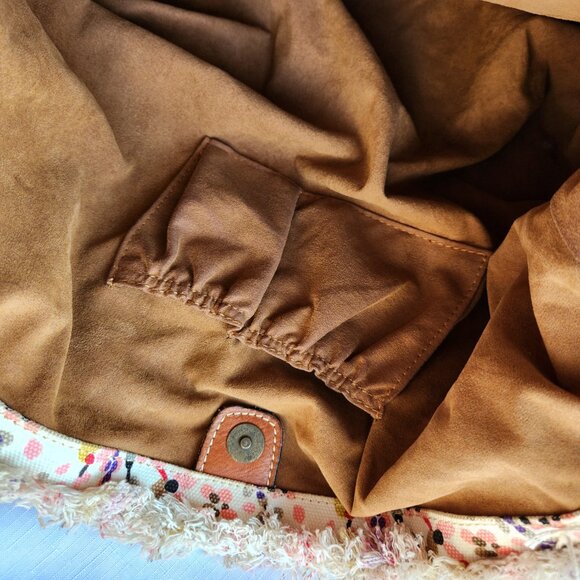 Patricia Nash Floral Cotton/Italy Leather Lady Handbag/Shoulder Bag - Picture 13 of 16